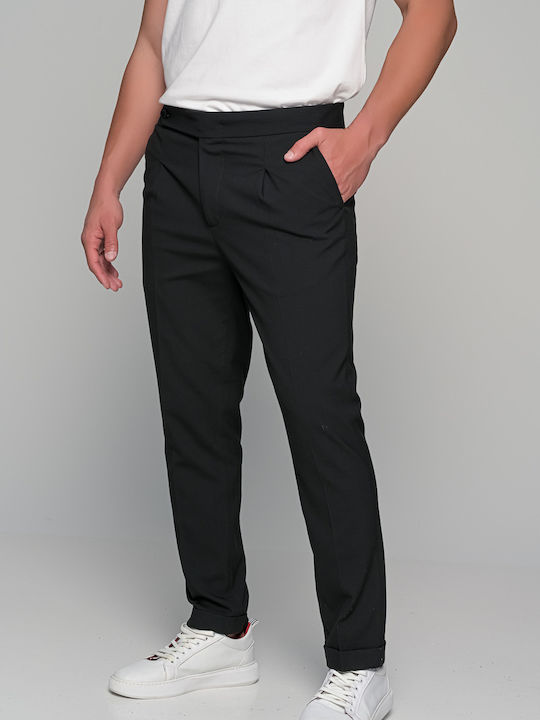 Prestigio Pantaloni Elastic cu Croială Slim Black