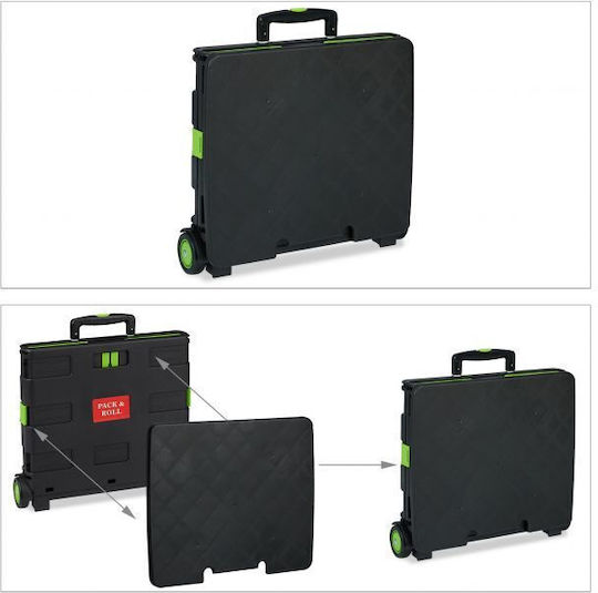 Stoff Einkaufswagen Klappbar Grün 37.5x37.5x37.5cm