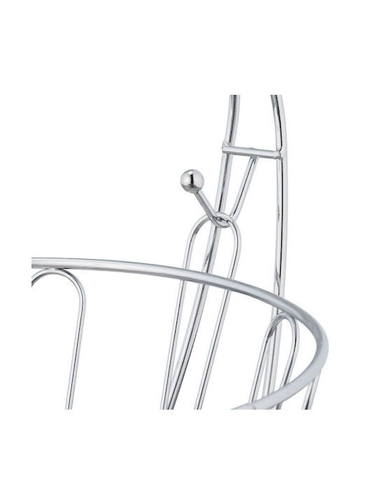Relaxdays Fruit Bowl Metallic Silver 28.5x28x23cm