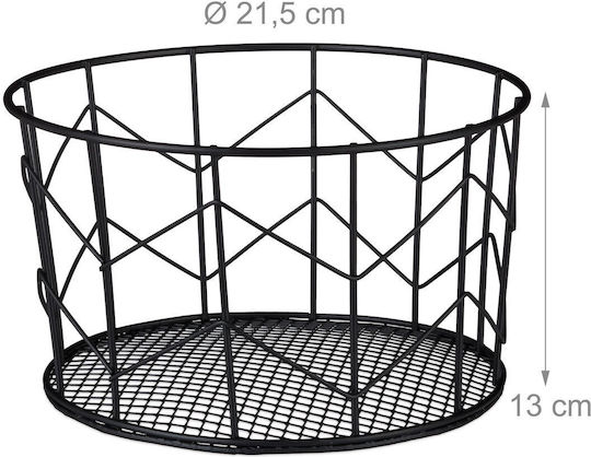 Relaxdays Fruitieră Metalic Negru 13x21.5buc