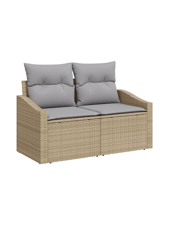 Corner Sofa Outdoor Rattan with Pillows 55x62x69cm