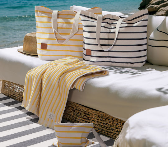 Nef-Nef Homeware Elveria Βαμβακερή Κίτρινη με Κρόσσια 170x90εκ.