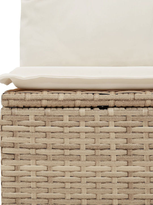 Corner Sofa Outdoor Rattan with Pillows 55x62x69cm