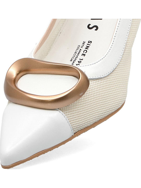 Leather White Heels
