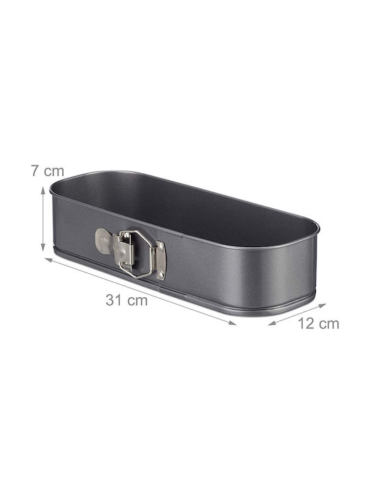 Relaxdays Formă de Patiserie pentru Chec Pătrat cu Bază Detașabilă 31x12x7buc 1buc