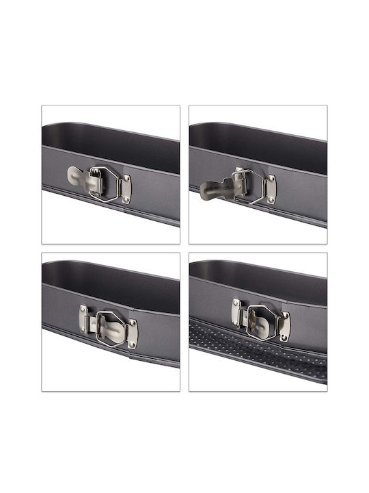Relaxdays Formă de Patiserie pentru Chec Pătrat cu Bază Detașabilă 31x12x7buc 1buc