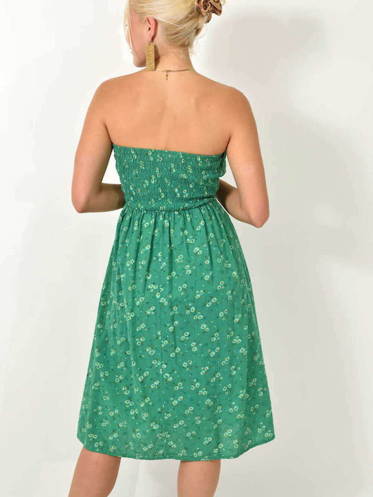 Sommer Midi Damenkleid Grün