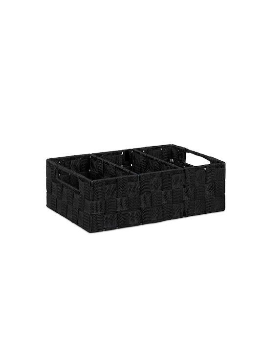 Relaxdays Plastic Storage Basket Black 10x32x21cm
