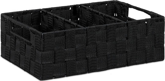 Relaxdays Coș De Depozitare Din Plastic Negru 10x32x21cm