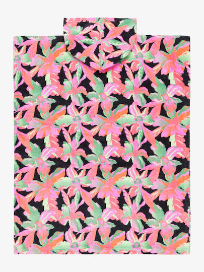 Roxy Kids' Stay Magical Girls Poncho Towel 105x73cm Anthracite Moves Floral Ergaa03208-kvj6