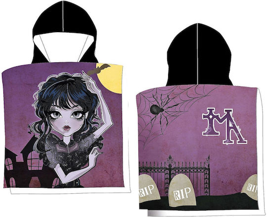 Wednesday Kids' Beach Poncho Purple 100 x 50cm
