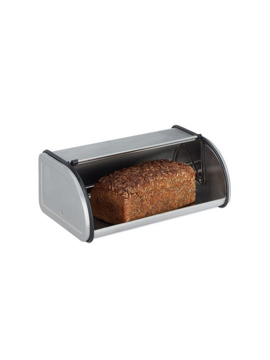 Relaxdays Ψωμιέρα με Καπάκι Inox Γκρι 33.5x20.5x13.5cm Relaxdays Ψωμιέρα με Καπάκι Inox Γκρι 33.5x20.5x13.5cm