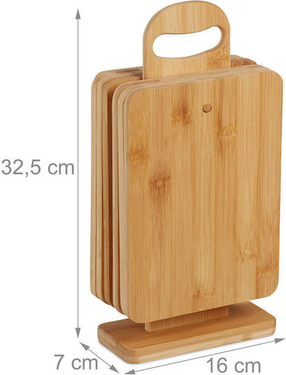 Relaxdays Σετ Επιφάνεια Κοπής από Μπαμπού Καφέ 32.5x16cm 6τμχ