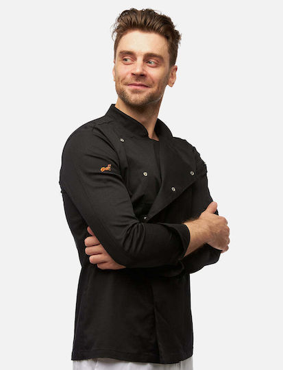strongAnt Mantel Koch Herren Schwarz mit Langärmelig Stretch