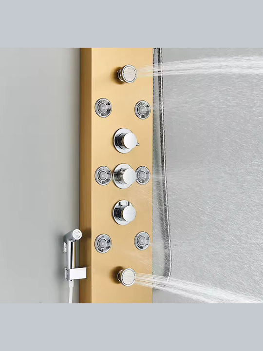 Naron Hydro Massage Column LED Lighting & Digital Display Brushed Gold