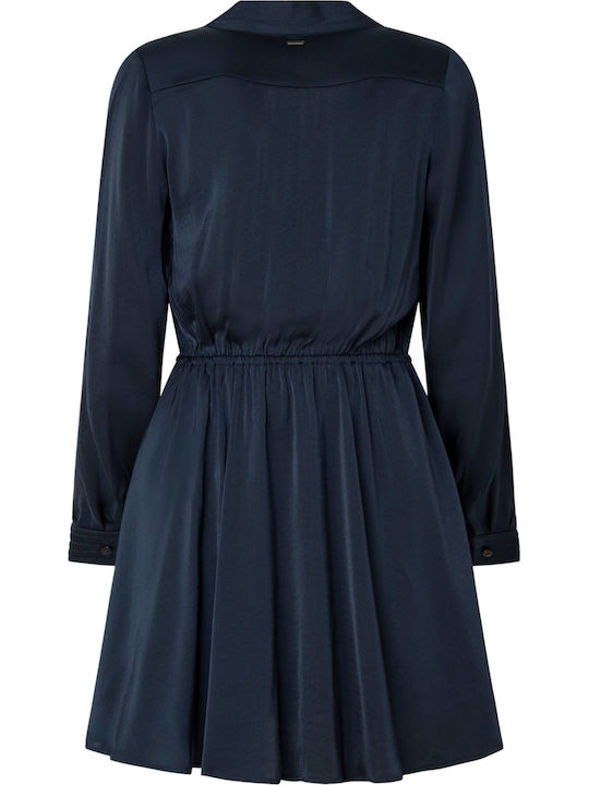 Karim Mini Hemdkleid Wickel Blau