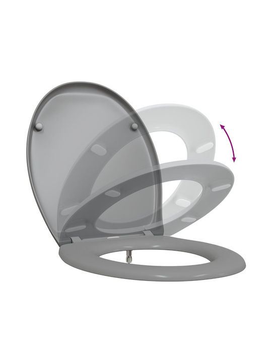 vidaXL Plastic Soft Close Toilet Seat Gray 37cm