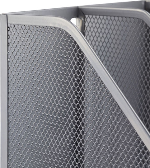 Dokumentenhalter 2 Fächer Metall Silber 31,5 x 14,3 x 25 cm