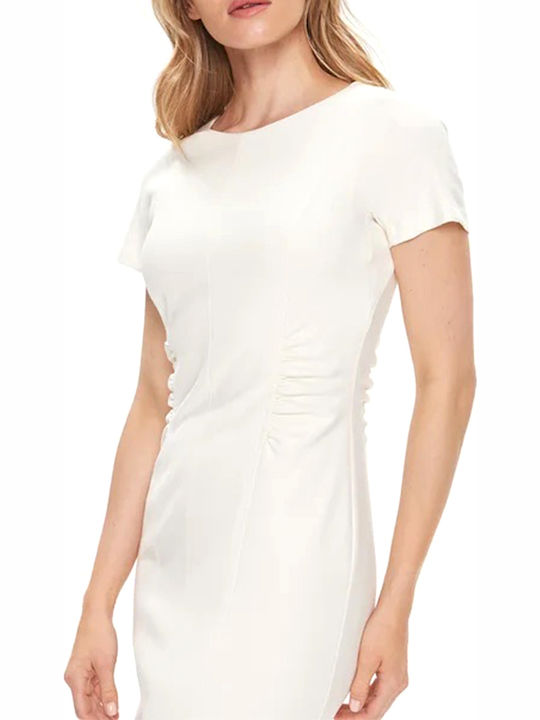 Summer Mini Dress with Tearing Ecru