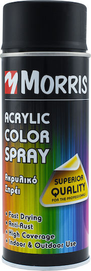 Benman Σπρέι Βαφής Satin Acrylic με Σατινέ Εφέ Jet Black RAL 9005 400ml