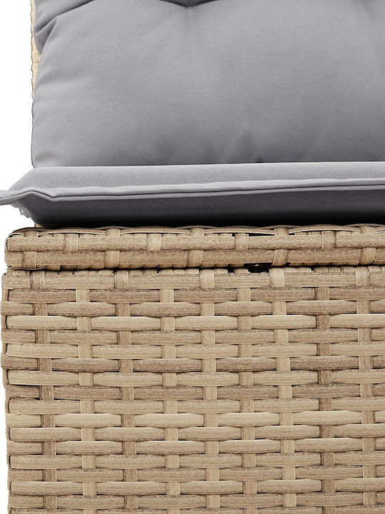 Corner Sofa Outdoor Rattan with Pillows 55x55x37cm