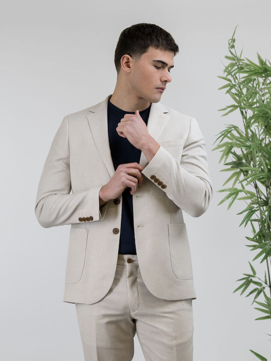 Men's Summer Suit Slim Fit Beige