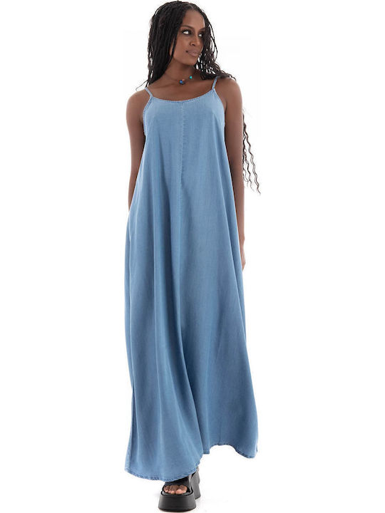 Harper Summer Maxi Dress Medium Aged Denim