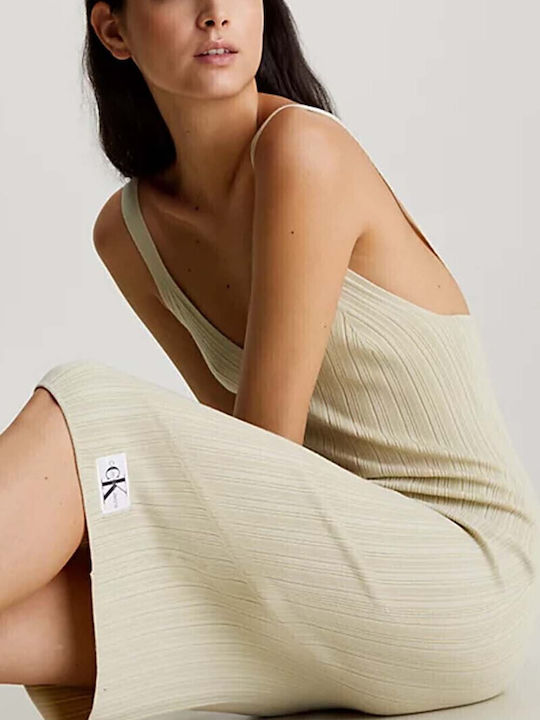 Summer Midi Knitted Dress Green Haze