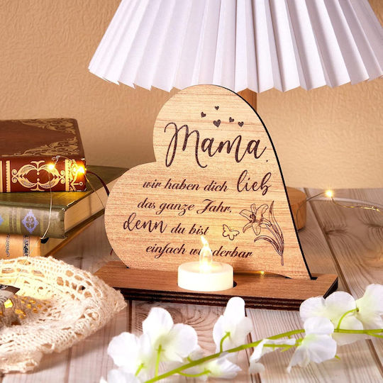 Weewooday Wooden Pine Heart Led Candle Christmas Lights