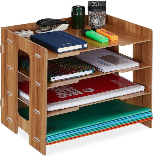 Document Organizer Support Desk Made Mdf Dimensions 27 X 32.5 X 25 Cm Brown Relaxdays