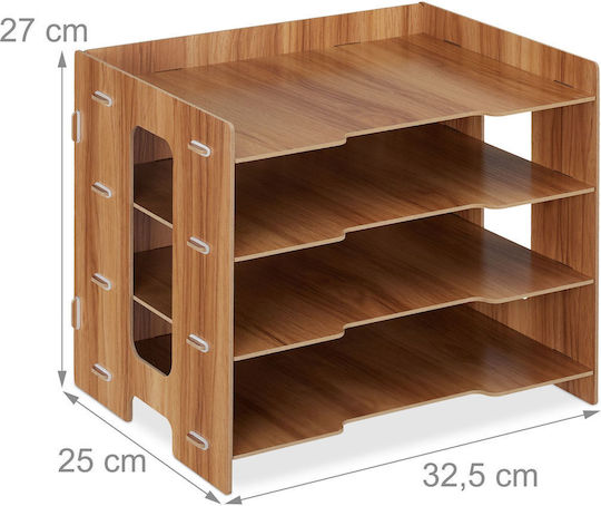 Document Organizer Support Desk Made Mdf Dimensions 27 X 32.5 X 25 Cm Brown Relaxdays