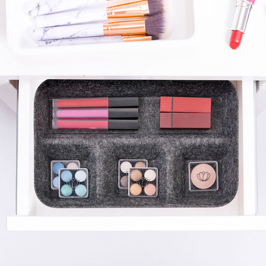 Desk Drawer Organizer Anthracite Made of Textile Material 5.5 x 29.5 x 19 cm