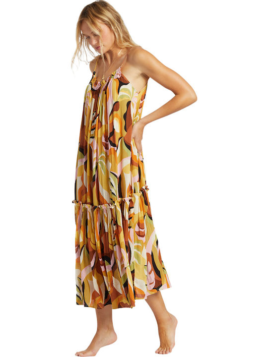 Sommer Midi Damenkleid mit Rüschen