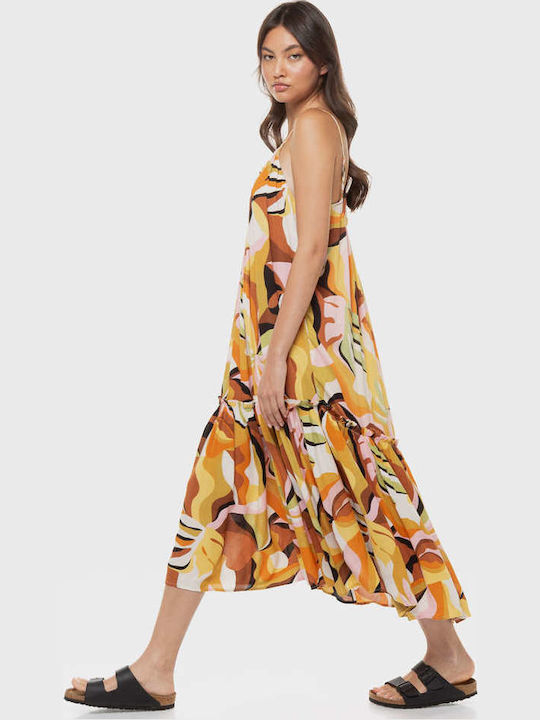 Sommer Midi Damenkleid mit Rüschen