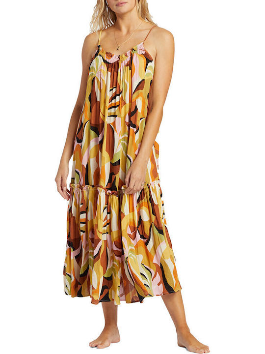 Sommer Midi Damenkleid mit Rüschen