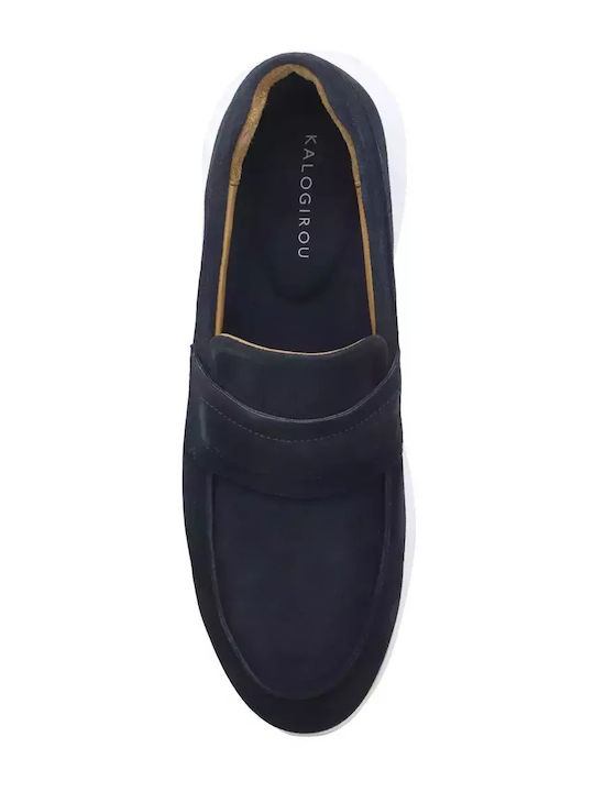 Men's Leather Casual Shoes Blue