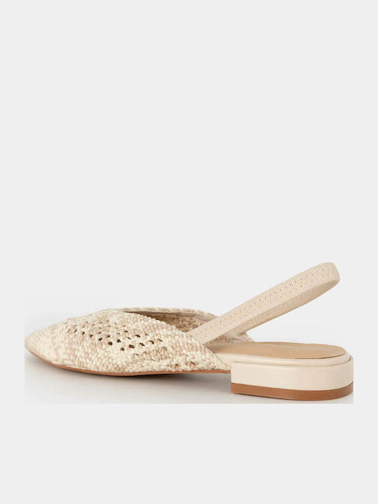 Damen Ballerinas Slingback mit Riemen in Beige Farbe