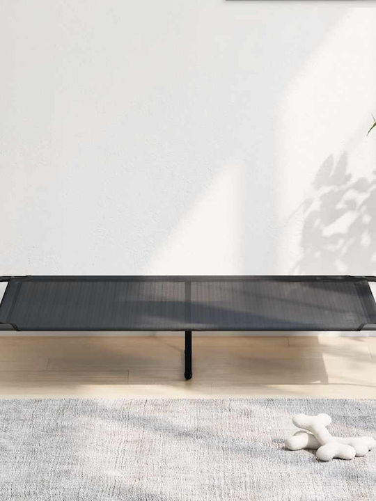 vidaXL Υπερυψωμένο Κρεβάτι Σκύλου Μαύρο 130x80εκ.