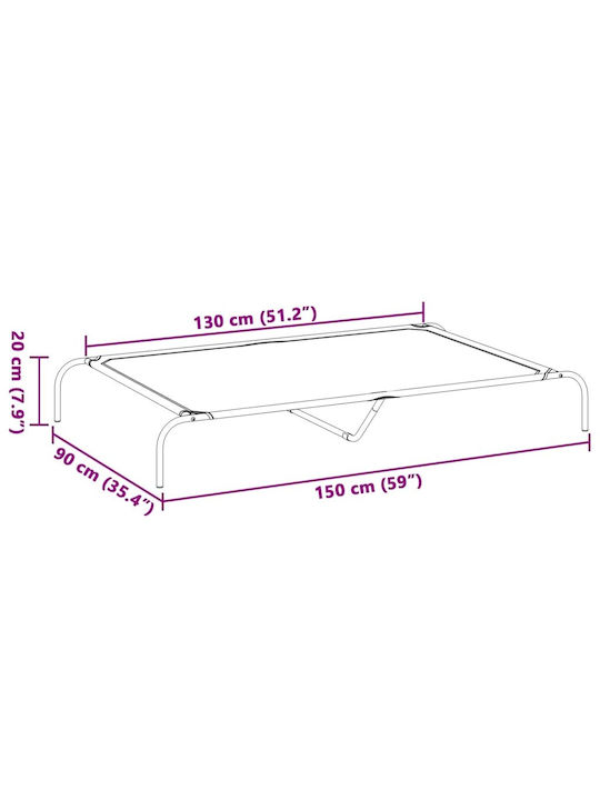 vidaXL Υπερυψωμένο Κρεβάτι Σκύλου Μαύρο 150x90εκ.