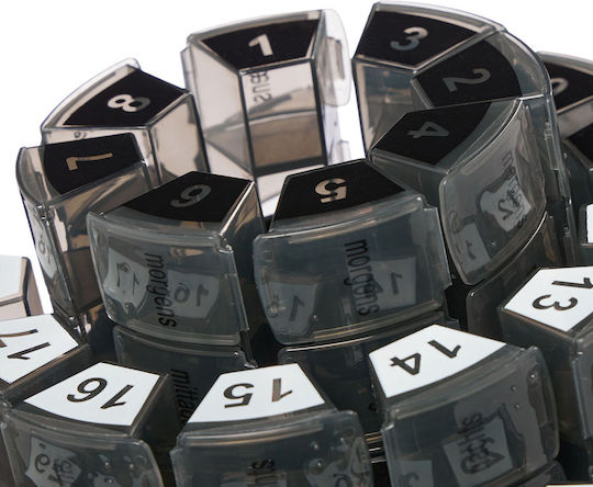 31-day Pill Organizer 4 Compartments Per Day Plastic Black 14 X 21 Cm