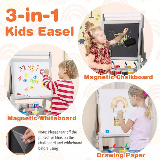 Costway Kids Magnetic Board / Markerboard 34.3x34.3x101.6cm
