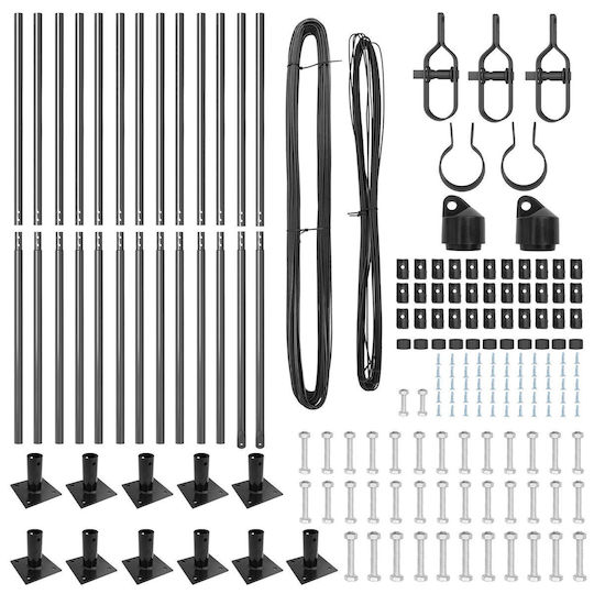 vidaXL Garden Fencing Material 1pcs Gray