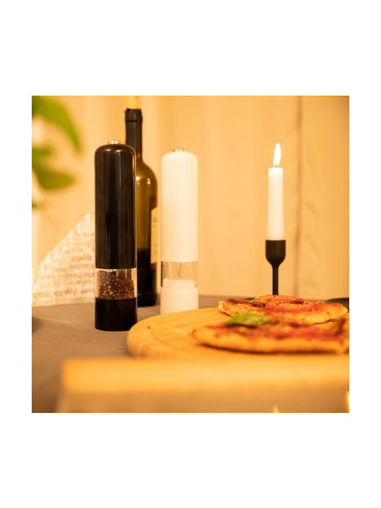 Relaxdays Set Electric Râșnițe Condimente din Plastic în Culoare Alb 5cm 2buc