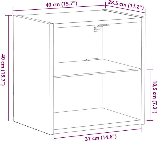 Bedside Tables Wooden Brown 2 Pieces 40x28.5x40cm