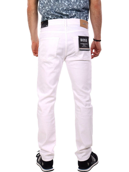 Men's Slim Fit White Jeans Pants