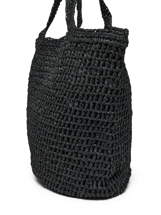 Karola Rattan Damen Tote Tasche Schwarze