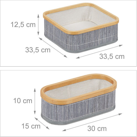 Relaxdays Wooden Storage Box with Lid Beige 3pcs