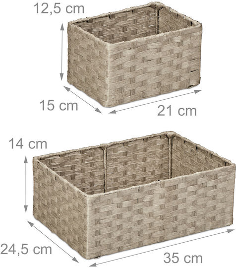 Relaxdays Plastic Cutie de Depozitare cu Capac Gri 3buc