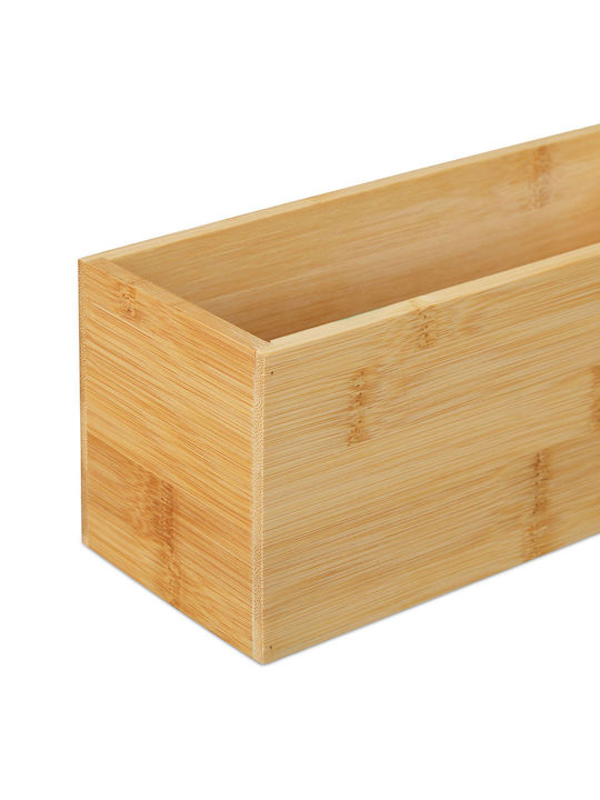 Relaxdays Lemn Cutie de Depozitare cu Capac Bej 9.5x23x9cm 1buc