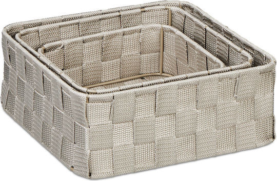 Relaxdays Plastic Storage Box with Lid Gray 3pcs